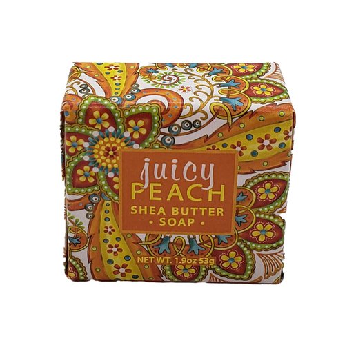 Greenwich Bay Trading Company Botanical Collection Bundle: Juicy Peach - 2oz Mini Wrapped Soap Block + 2oz Mini Shea Butter Lotion