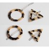2 Pairs Barrettes Geometric Shape Leopard Hair Clips Acrylic Triangle and Round Side Clamp Hair Pins Elegant and Side Clip Headwear Ornaments Styling Accessories Hairdressing Decoration