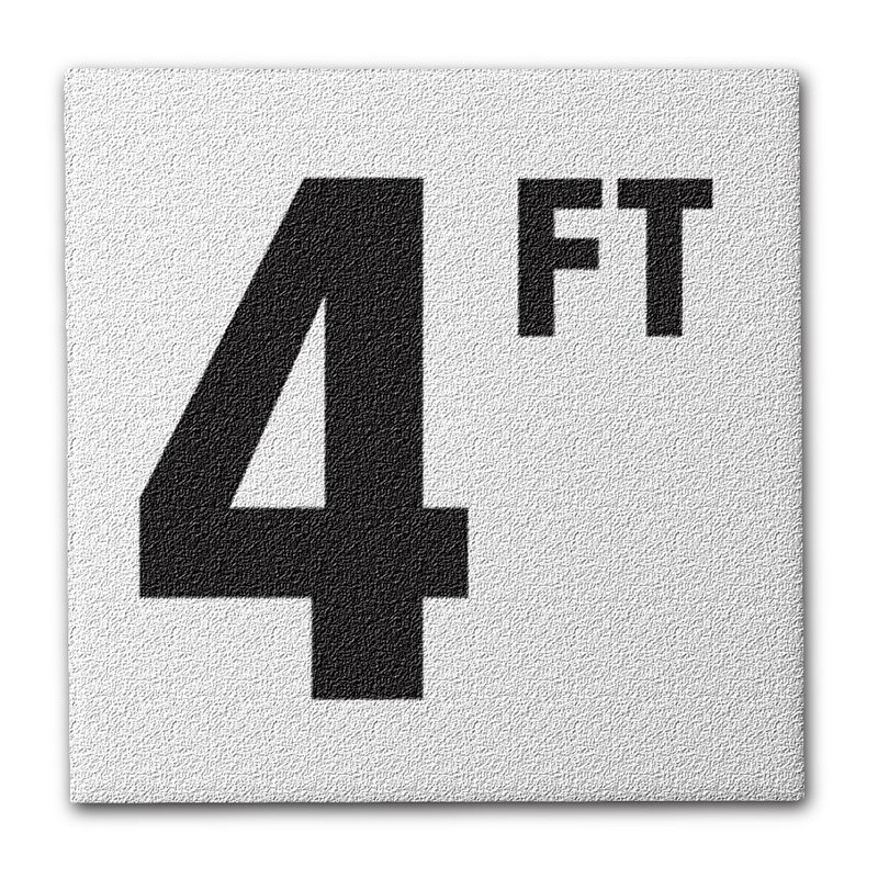 Aquatic Custom Tile - Ceramic 4FT Pool Sign Depth Marker, 5.8