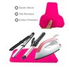 AFT90 Heat Resistant Silicone Mat Pouch and Glove for Curling Irons, Hair Straightener, Flat Irons and Hair Styling Tools 11.5" x 6", Food Grade Silicone, Pink