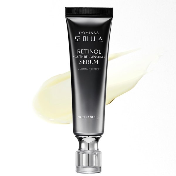 DOMINAS Korean Retinol Serum for Face (1fl oz) - Youth Rejuvenating Face Ampoule for Improving Fine Lines & Reducing Dark Spots. Skin Care for Day & Night Use. Vitamin C, Niacinamide, Peptide