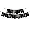 ZHENGYE Black Happy Birthday Banner Birthday Theme Birthday Party for Kids Girls Birthday Party Decorations Supplies