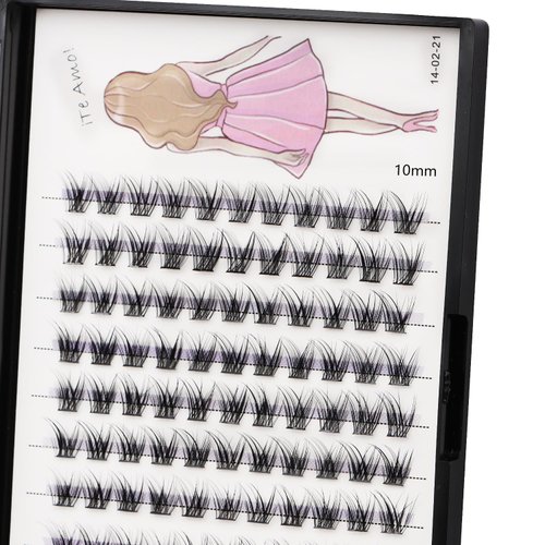 Bodermincer C Curl 0.07 Wide Cluster DIY Eyelash Extension 3D Individual Lashes Natural Look Cluster Lashes Easy Apply Volume Lash Extensions (10mm)