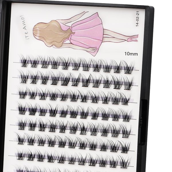 Bodermincer C Curl 0.07 Wide Cluster DIY Eyelash Extension 3D Individual Lashes Natural Look Cluster Lashes Easy Apply Volume Lash Extensions (10mm)