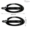 Parcelona French Small Plain Oval Black Ponytail Holder No Metal Hair Clip Barrette