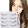 Miz Barn Daily Lashes 4 Pairs Natural Look False Eyelashes, Natural Soft Lightweight Comfortable Short Lashes Strip Cross Clear Band Handmade False Eyelashes(GT09)
