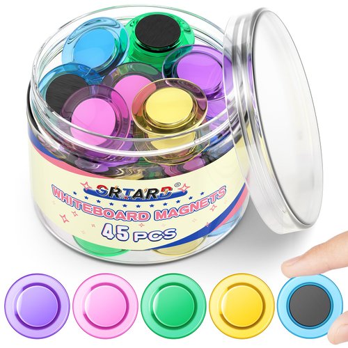 Grtard 45 Pcs Magnets for Whiteboard, Round Magnets, Dry Board Fridge Magnets, Office Magnets, Refrigerator Magnets, Decorative Magnets for Classroom Office (Colors, 3cm/1.18in)