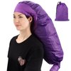 Segbeauty Bonnet Hooded Hair Dryer Attachment, XL Adjustable Deep Conditioning Cap, Upgraded Drying Heat Cap with Elastic Strap for Curly Hair Nursing Oil Treat-Ment Fast Drying Styling Purple