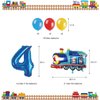 JOPARY Train 4th Birthday Decorations Boys Train, 4 Years Old Birthday Party Supplies With Number 4 Foil Balloons Train Birthday Banner,Latex Balloons For Kids Train Birthday Party Decoration