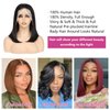 Netoe Bob Wig Human Hair 13x4 HD Lace Frontal Wigs Straight Bob Lace Front Wigs Human Hair Pre Plucked 180% Density Short Bob Wigs for Black Women Human Hair Natural Black (14 inch)