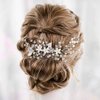 YBSHIN Silver Wedding Hair Accessories for Brides Flower Hair Comb Rhinestone Bridal Comb Headpieces Crystal hair bands Pearl headpiece for Women