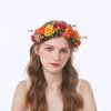 Vividsun Flower Crown Floral Headpiece Festival Wedding Hair Wreath Floral Crown (yellow red)