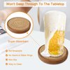 Eykao Wood Coasters for Drinks, Absorbent Coaster Sets of 5, Woven Drink Coasters for Coffee Table, Housewarming Gift for Farmhouse Home Decor,4 inches