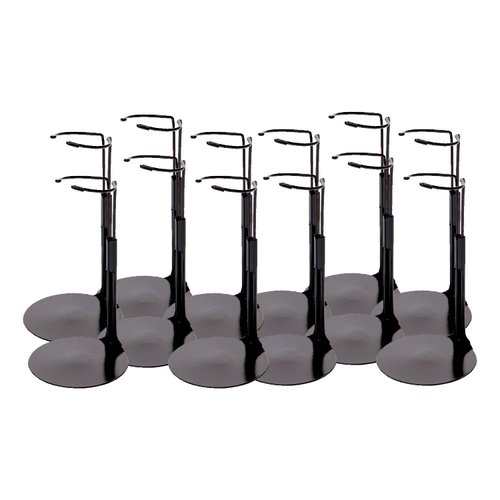 Kaiser Black 2075 - Action Figure Stand with Expandable Waist Wire for 6.5"-11" Dolls - 12 pcs