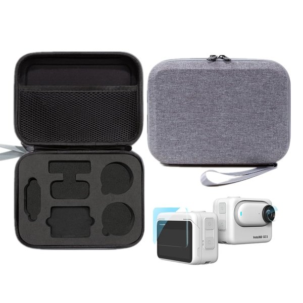 LEWOTE Carrying Case Compatible with Insta360 GO 3 Action Camera[With 2 Set Screen Protector][Outdoor Hard Travel Storage Accseeories Bag with Combination Lock]