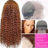 TopSilky 13X6 Reddish Brown Lace Front Wigs Human Hair Auburn Brown Kinky Curly Lace Front Human Hair Wig Pre Plucked with Baby Hair 180% Density HD Lace Frontal Wigs Human Hair 22 Inch