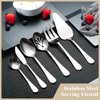Berglander Silverware Serving Set 6 Pieces, Stainless Steel Serving Spoons Set, Flatware Serving Set, Serving Utensils Set Easy to Clean and Dishwasher Safe