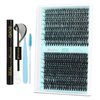 320pcs Eyelash Extension Kit Eye Lash Extension Lash Kit Lash Clusters Kit DIY Individual Lashes Cluster D Curl False Lashes with Lash Bond and Seal, Lash Tweezers for Beginner 9-16mm Mixed 30D 40D