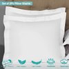Saferay Green 100% Egyptian Cotton Pillowcase, 26x26 Inches, Pillow Shams for Bedroom, Hotel, Home Decor Soft and Breathable, Stitch Wrinkle Free Cushion Throw Pillow Cover (White, European, 2 Piece)