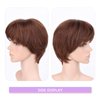 HSPJHTM Short Brown Wig, Short Wigs for Women,Cut Wig with Bangs Hair Wigs Natural Straight Layered Hairstyles for Daily Wear Wig(Free Wig Cap)