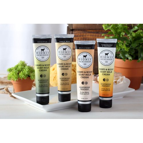 Dionis - Goat Milk Skincare Vanilla Bean Scented Hand & Body Cream (3.3 oz) - Made in the USA - Cruelty-free and Paraben-free