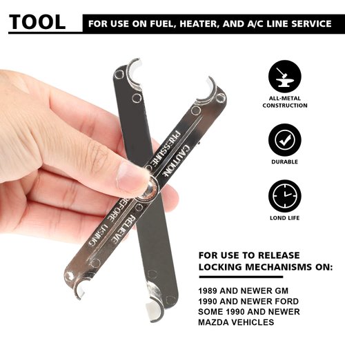 Ouzorp Scissor Fuel Line Disconnect Tool 3/8-Inch and 5/16-Inch, Easy Separation of Quick Disconnect Style Fittings,Use on Heater, Fuel, and A/C Line Service on Many Late Model Vehicles