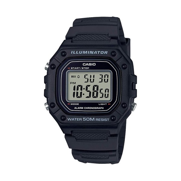 Casio Men's W-218H-1AVCF Classic Digital Display Quartz Black Watch