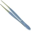 Camila Solingen CS32 3 1/2" Gold Tipped, Surgical Grade, German Stainless Steel Tweezers (Pointed) - Flawless Eyebrow and Facial Hair Shaping and Removal for Men/Women
