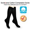 SocksLane Cotton Compression Socks for Women & Men. 15-20 mmHg Support Knee-High Brown S/M