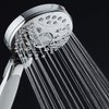 AquaSpa High Pressure 6-setting Luxury Handheld Shower Head – Extra Long 6 Foot Stainless Steel Hose – Anti Clog Jets – Anti Slip Grip – Top US Brand – Includes Extra Wall Bracket – Chrome Finish