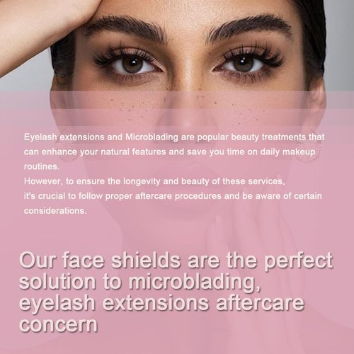 Shower Face Eye Shields, 100 PCS Permanent Makeup Shower Face Shields Visors, Eye Protector Makeup Protective Eyebrow Shower Visor for Eyelash Extensions Eyelid Surgery Lash Aftercare