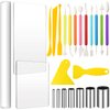 24 Pieces Clay DIY Tool Set, Acrylic Clay Roller, Acrylic Sheet, Plastic Scraper Backing Board, Stainless Steel Round Circle Shape Cutter, Plastic Polymer Clay Shaping Tool for DIY Craft (Colorful)