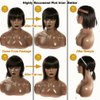 NICMISS Short Bob Wig Human Hair With Bangs None Lace Front Wigs 10 Inch Machine Made Brazilian Virgin Straight Bob Wigs for Black Women Human Hair Glueless Black