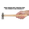 GreatNeck BP8 Ball Peen Hammer, 8 Oz Drop-Forged Steel Metalworking Tool With Precision-Balanced Authentic Hickory Wood Ball Peen Hammer Handle, For Riveting, Shaping, And Bending Meta