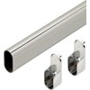 Oval Closet Rod CUSTOM CUT TO SIZE. Up to 94 inches long! Choose Finish. Includes End Supports. (12-30 inches, Chrome)