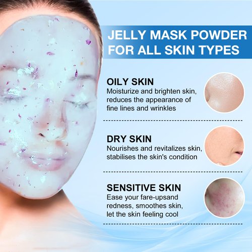 Angeland Jelly Mask for Facials Professional, Peel Off Jelly Mask for Skin Care, Natural Gel Powder Face Masks, Professional Jelly Face Mask Mask, Moisturizing & Hydrating 23 Fl Oz