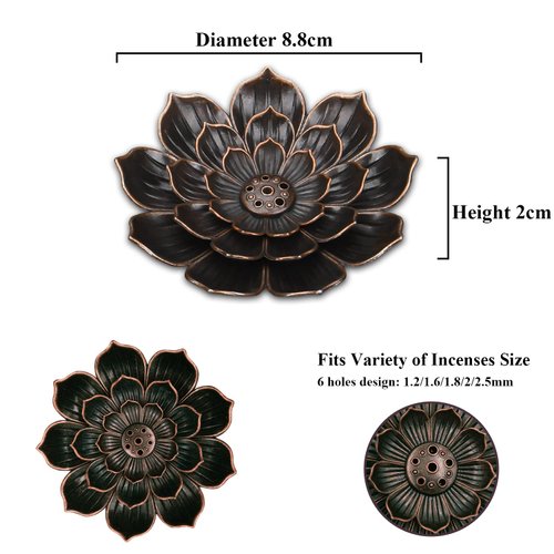 SLKIJDHFB Incense Burner - Incense Stick Holder 5 Incense Holes with Detachable Ash Catcher