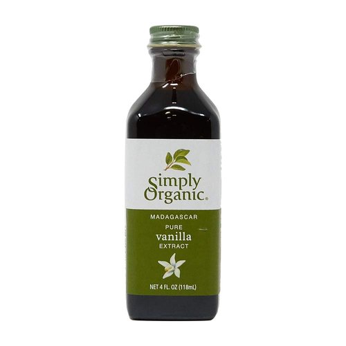 Simply Organic Pure Madagascar Vanilla Extract, 4-Ounce Glass Jar, Certified Organic, Sugar-Free Flavor For Smoothies (Pack of 1)