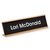 Engraving Providence Personalized Desk Name Plates - Custom Office Wall or Desk With Aluminum Holder Two Lines of Laser Engraved Text, 2" x 8"
