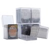 JEPISADI 100+ Card Deck Cases,Deck Case for 100 TCG Cards,Super Clear Trading Card Storage Box for Baseball Cards and MTG Deck - Waterproof Secure & Durable Storage for Trading Card Games（6 Pack）