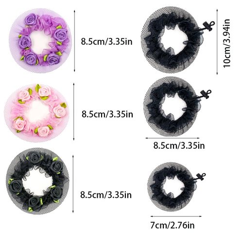 zaoalife Reusable Bun Hair Nets Adjustable Elastic Mesh Hairnets Women Ballet Dance Skating Bun Cover Elastic Band Hair Nets for Dancer