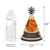 Big Dot of Happiness Nothin' but Net - Basketball - Cone Happy Birthday Party Hats for Kids and Adults - Set of 8 (Standard Size)