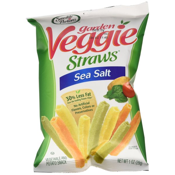 Sensible Portions Garden Veggie Straws with Sea Salt 1 Box of 6 – 1 Oz Bags