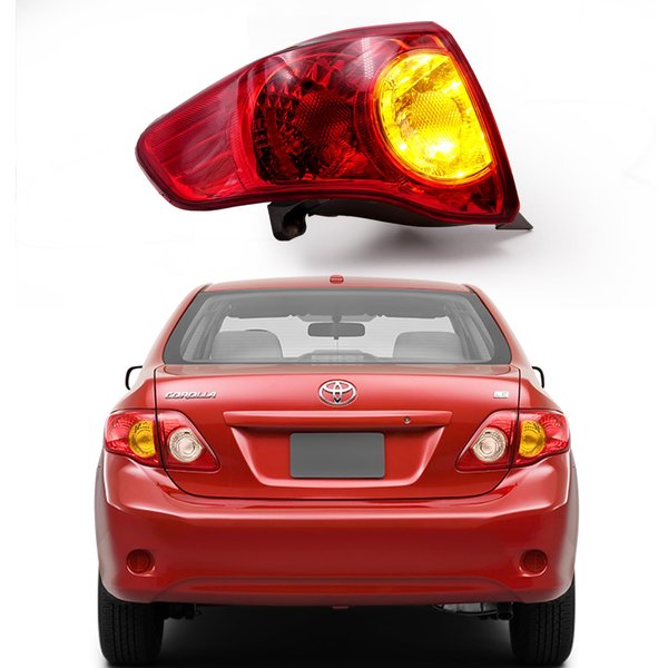 leaptrend Left Tail Light Assembly Rear Outer Lamp Compatible with 2009-2010 Toyota Corolla Driver Side Brake Light Replace 8156002460 TO2800175