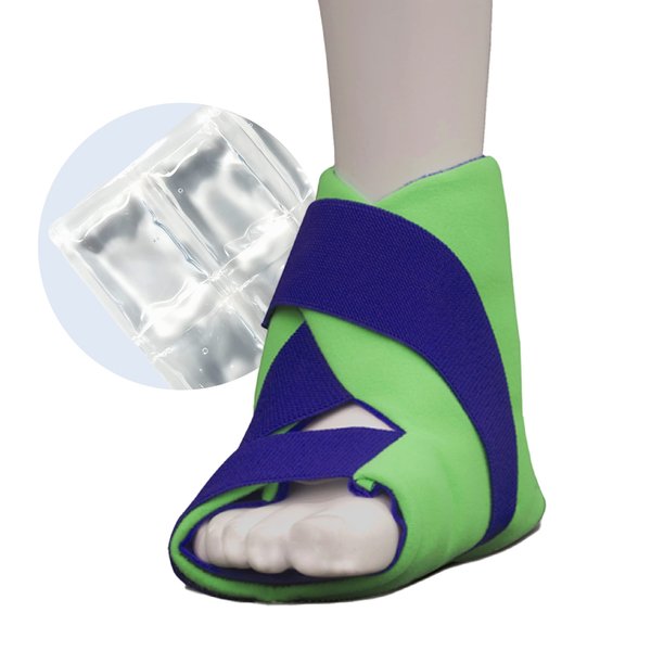 Polar Ice Foot/Ankle Wrap - Compression Foot & Ankle Ice Pack Wrap - Reusable Ankle & Foot Ice Wrap - Flexible Ice Packs for Injuries - Black