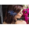 BERYUAN Women Royal Sapphire Opal Hair Comb Bridal Blue Crystal Flower Wedding Hair Accessory Gift for Her Party Headpiece for Bride Bridesmaid Girls(Blue)