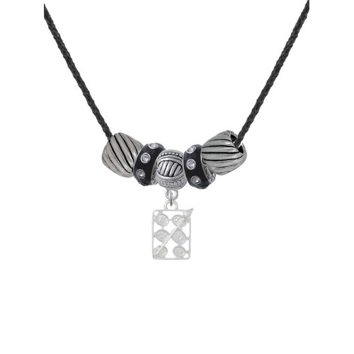 Delight Jewelry Silvertone 3-D Eye shadow Makeup Palette Black Beaded Necklace, 18"+2"