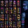Koogel 25 Sheets Glow in Dark Temporary Tattoos, 160PCS Glow Tattoo Stickers Waterproof UV Neon Face Tattoos for Boys Girls Women Men Party Supplies