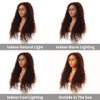 LICATEAT Brown Lace Front Wigs for Women V Part Long Curly Loose Wave Wig Heat Resistent synthetic Hair (26 Inch)