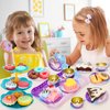 KMUYSL Tea Party Set for Little Girls, Kitchen Pretend Toy for Kids 3 4 5 6 Year Old, Girls Toys with Tin Tea Set, Desserts & Carrying Case, Christmas Easter Gift for Girls